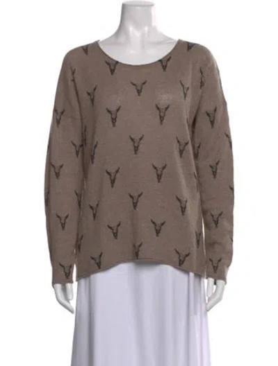 Pre-owned Skull Cashmere Cashmere Graphic Print Sweater In Neutral