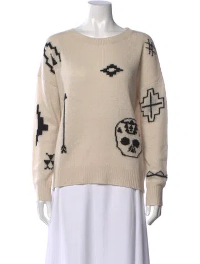 Pre-owned Skull Cashmere Cashmere Graphic Print Sweater In Neutral