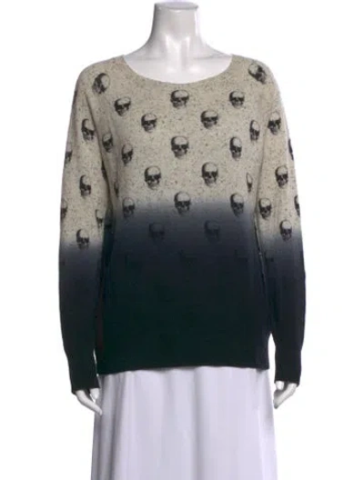 Pre-owned Skull Cashmere Cashmere Graphic Print Sweater In Neutrals