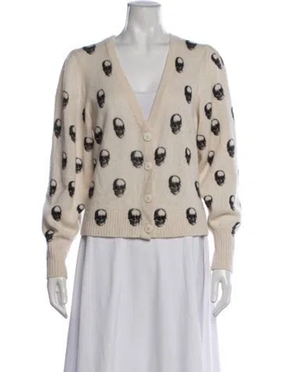 Pre-owned Skull Cashmere Cashmere Graphic Print Sweater In Neutrals