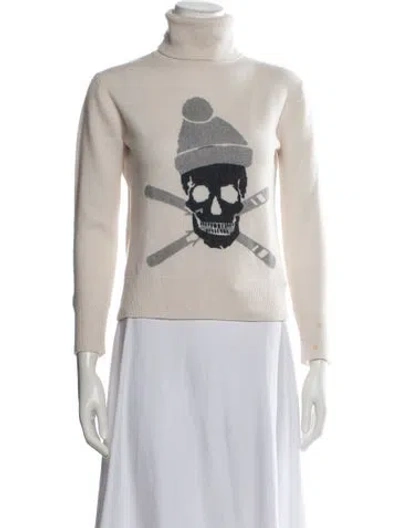 Pre-owned Skull Cashmere Cashmere Graphic Print Sweater In Neutrals