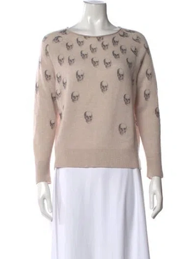 Pre-owned Skull Cashmere Cashmere Graphic Print Sweater In Neutrals