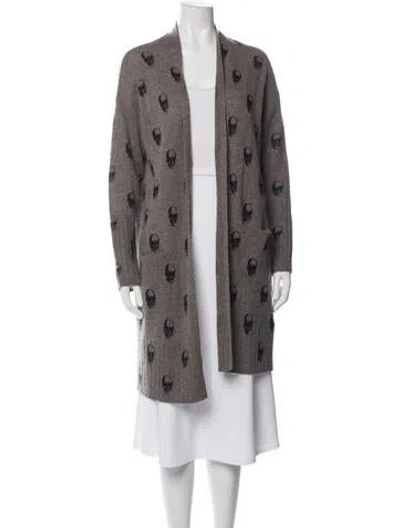 Pre-owned Skull Cashmere Cashmere Graphic Print Sweater In Neutrals