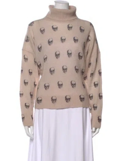 Pre-owned Skull Cashmere Cashmere Graphic Print Sweater In Pink