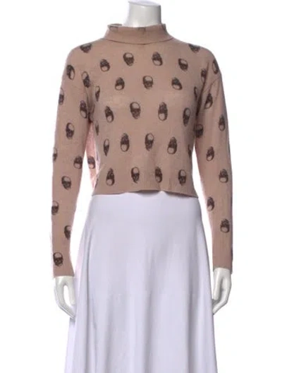 Pre-owned Skull Cashmere Cashmere Graphic Print Sweater In Pink
