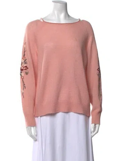 Pre-owned Skull Cashmere Cashmere Graphic Print Sweater In Pink