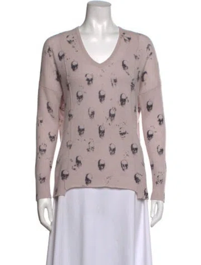 Pre-owned Skull Cashmere Cashmere Graphic Print Sweater In Purple