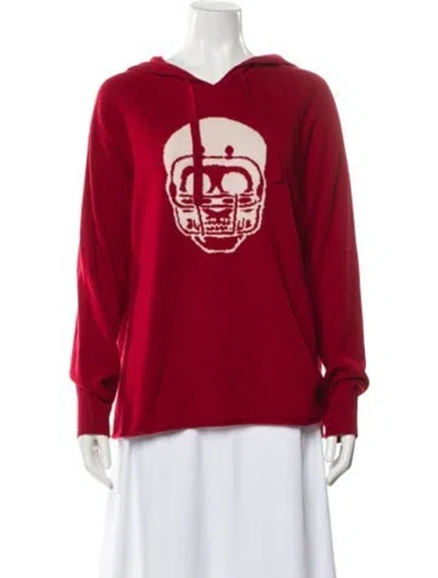 Pre-owned Skull Cashmere Cashmere Graphic Print Sweater In Red