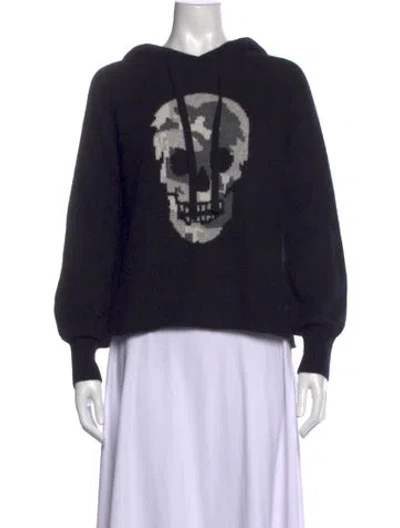 Pre-owned Skull Cashmere Cashmere Graphic Print Sweater W/ Tags In Black