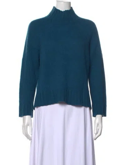 Pre-owned Skull Cashmere Cashmere Mock Neck Sweater In Blue