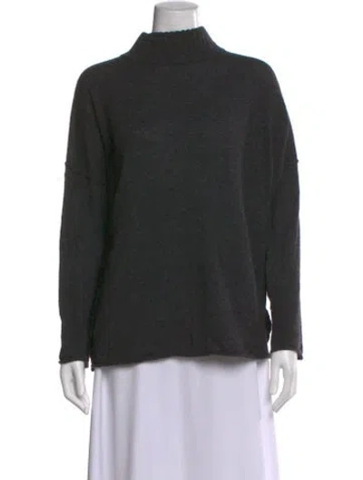 Pre-owned Skull Cashmere Cashmere Mock Neck Sweater In Gray