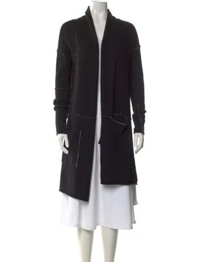 Pre-owned Skull Cashmere Cashmere Open Front Sweater In Black