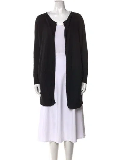 Pre-owned Skull Cashmere Cashmere Open Front Sweater In Black