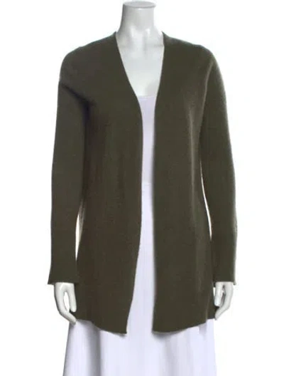 Pre-owned Skull Cashmere Cashmere Open Front Sweater In Green
