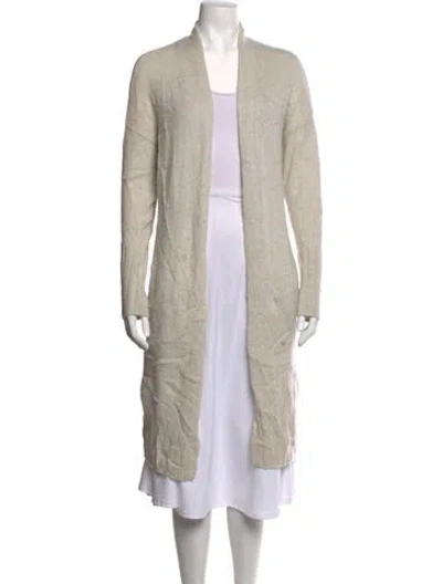 Pre-owned Skull Cashmere Cashmere Open Front Sweater In Neutrals