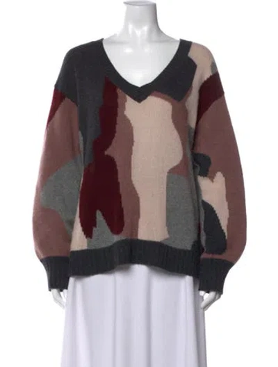 Pre-owned Skull Cashmere Cashmere Patterned Sweater In Grey/neutrals
