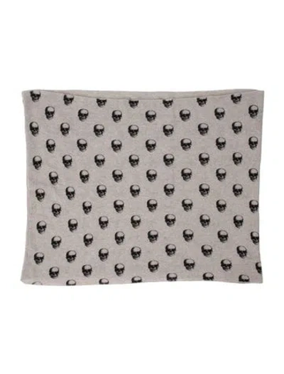 Pre-owned Skull Cashmere Cashmere Printed Infinity Scarf In Black/grey