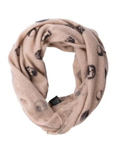 Pre-owned Skull Cashmere Cashmere Printed Infinity Scarf In Neutral