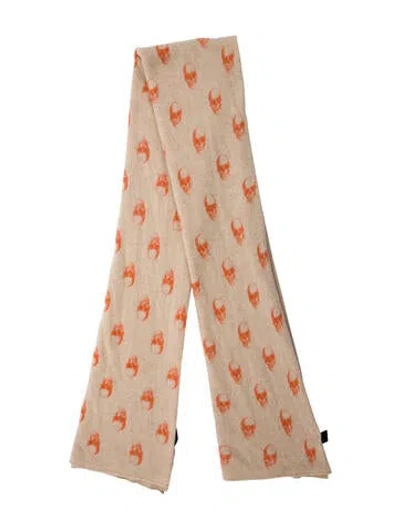 Pre-owned Skull Cashmere Cashmere Printed Shawl In Neutral