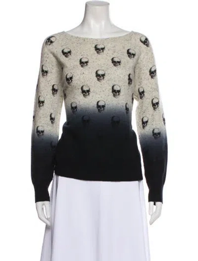 Pre-owned Skull Cashmere Cashmere Printed Sweater In Black