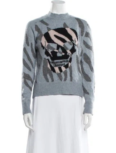 Pre-owned Skull Cashmere Cashmere Printed Sweater In Blue