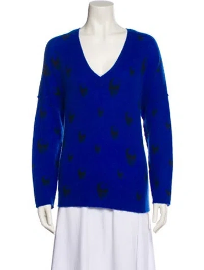 Pre-owned Skull Cashmere Cashmere Printed Sweater In Blue