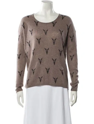 Pre-owned Skull Cashmere Cashmere Printed Sweater In Brown