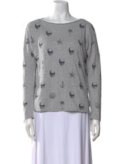Pre-owned Skull Cashmere Cashmere Printed Sweater In Gray