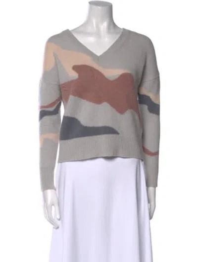 Pre-owned Skull Cashmere Cashmere Printed Sweater In Gray