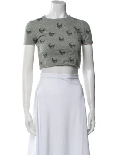 Pre-owned Skull Cashmere Cashmere Printed Sweater In Gray
