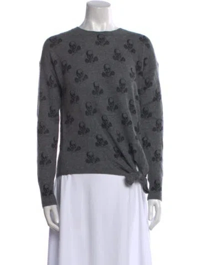 Pre-owned Skull Cashmere Cashmere Printed Sweater In Gray
