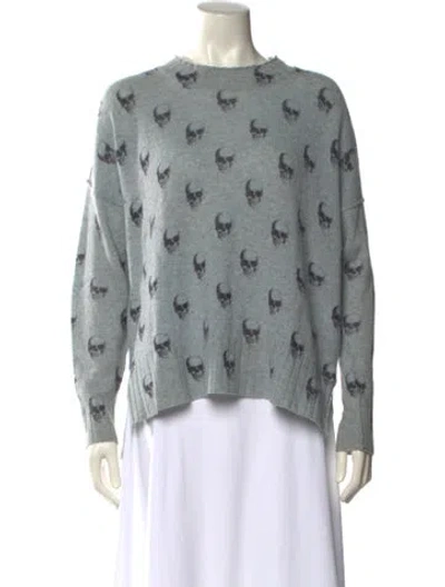 Pre-owned Skull Cashmere Cashmere Printed Sweater In Gray
