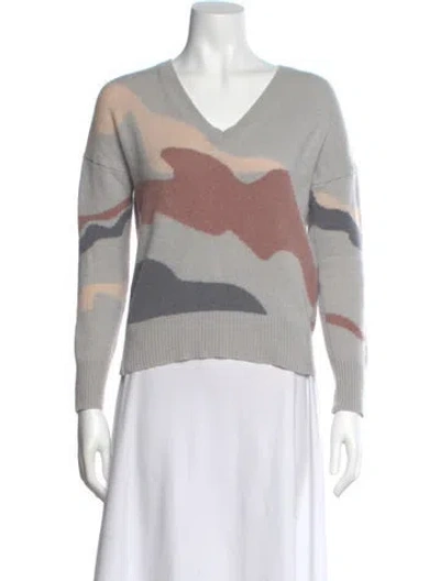 Pre-owned Skull Cashmere Cashmere Printed Sweater In Gray