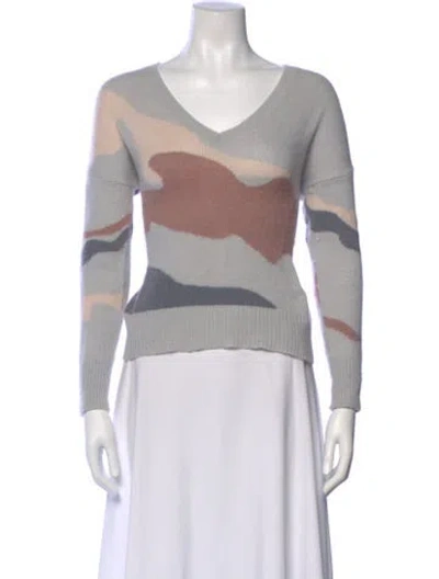 Pre-owned Skull Cashmere Cashmere Printed Sweater In Gray