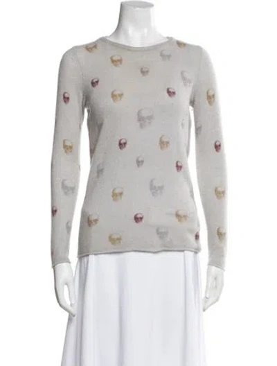 Pre-owned Skull Cashmere Cashmere Printed Sweater In Gray