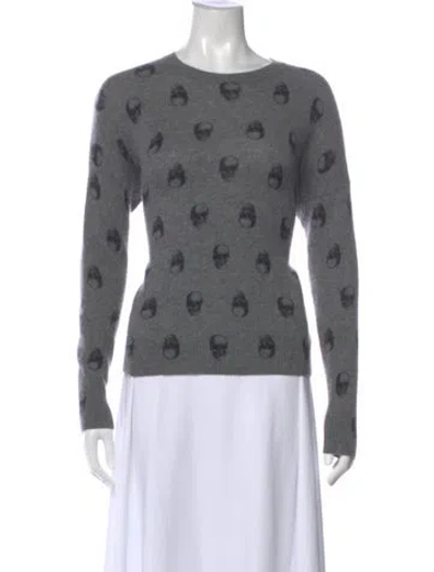 Pre-owned Skull Cashmere Cashmere Printed Sweater In Gray
