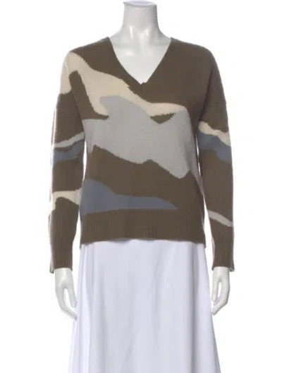 Pre-owned Skull Cashmere Cashmere Printed Sweater In Green