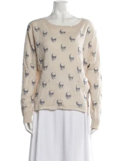 Pre-owned Skull Cashmere Cashmere Printed Sweater In Neutral