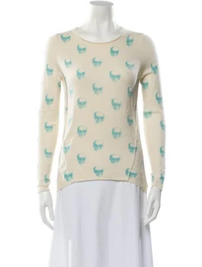 Pre-owned Skull Cashmere Cashmere Printed Sweater In Neutral