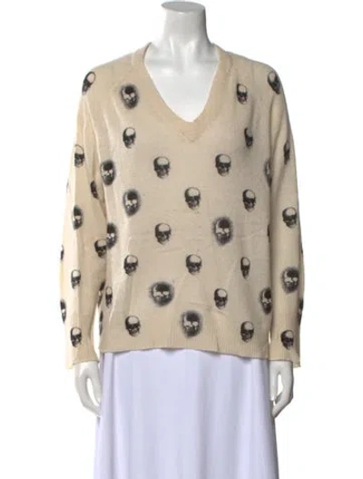Pre-owned Skull Cashmere Cashmere Printed Sweater In Neutral