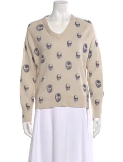 Pre-owned Skull Cashmere Cashmere Printed Sweater In Neutral