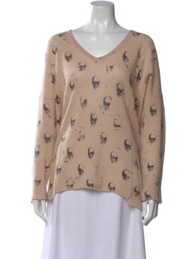 Pre-owned Skull Cashmere Cashmere Printed Sweater In Neutral