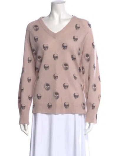 Pre-owned Skull Cashmere Cashmere Printed Sweater In Pink