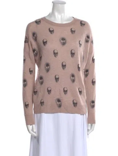 Pre-owned Skull Cashmere Cashmere Printed Sweater In Pink
