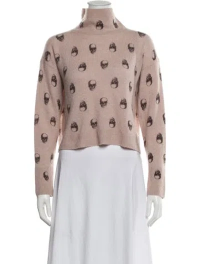 Pre-owned Skull Cashmere Cashmere Printed Sweater In Pink
