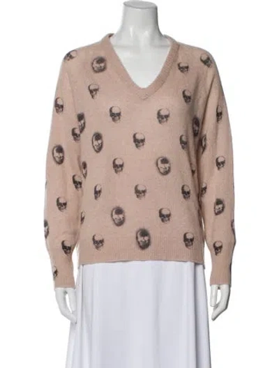 Pre-owned Skull Cashmere Cashmere Printed Sweater In Pink