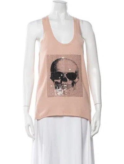 Pre-owned Skull Cashmere Cashmere Printed Sweater In Pink