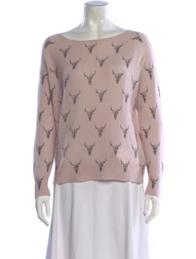Pre-owned Skull Cashmere Cashmere Printed Sweater In Pink