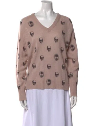Pre-owned Skull Cashmere Cashmere Printed Sweater In Purple