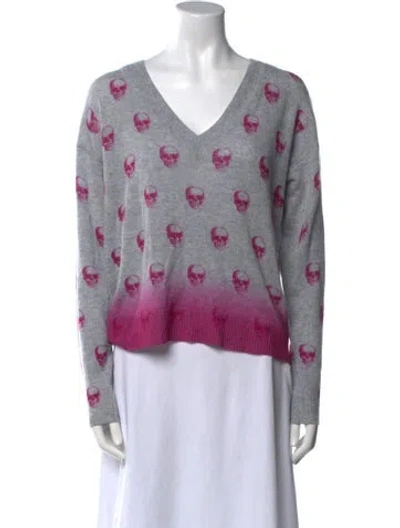 Pre-owned Skull Cashmere Cashmere Printed Sweater W/ Tags In Gray